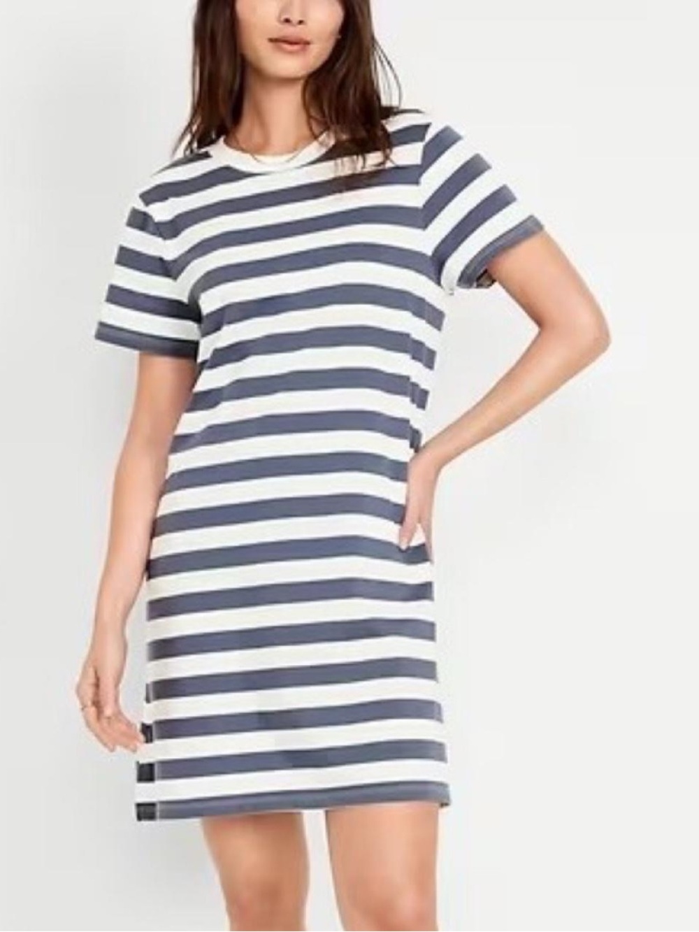 Old Navy size XS Striped Short Sleeve T-Shirt Dress in Black & Cream